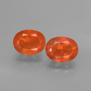 Pedras preciosas de opala de fogo laranja natural de  ct, corte oval, transparente