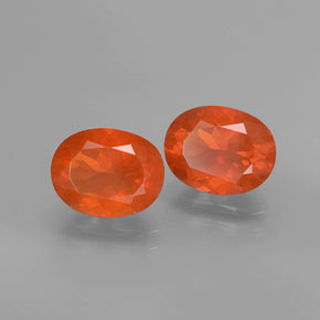 Pedras preciosas de opala de fogo laranja natural de  ct, corte oval, transparente