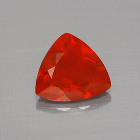 Opala de fogo laranja natural 1,16ct, trillion, transparente