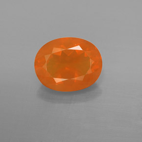 Opala de fogo laranja natural 2,10ct, corte oval, transparente