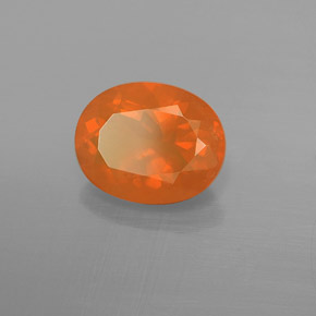 Opala de fogo laranja natural 2,10ct, corte oval, transparente