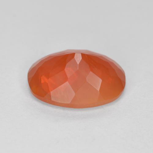 Opala de fogo laranja natural 1,70ct, corte oval, transparente
