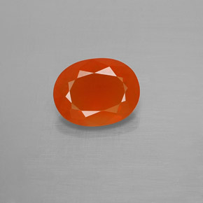 Opala de fogo laranja natural 1,19ct, corte oval, transparente