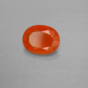 Opala de fogo laranja natural 1,19ct, corte oval, transparente
