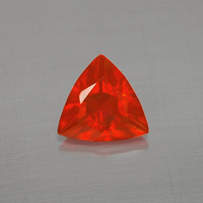 Opala de fogo laranja natural 0,37ct, trillion, transparente