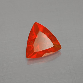 Opala de fogo laranja natural 0,37ct, trillion, transparente