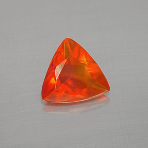 Opala de fogo laranja natural 0,55ct, trillion, transparente