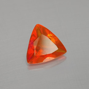 Opala de fogo laranja natural 0,55ct, trillion, transparente