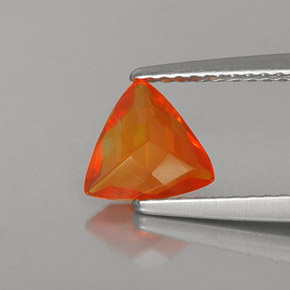 Opala de fogo laranja natural 0,55ct, trillion, transparente