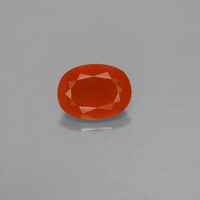 Opala de Fogo laranja avermelhado Natural 0.89ct, Corte Oval, Transparente