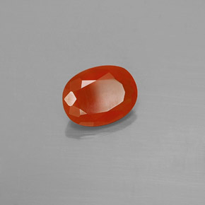 Opala de Fogo laranja avermelhado Natural 0.89ct, Corte Oval, Transparente