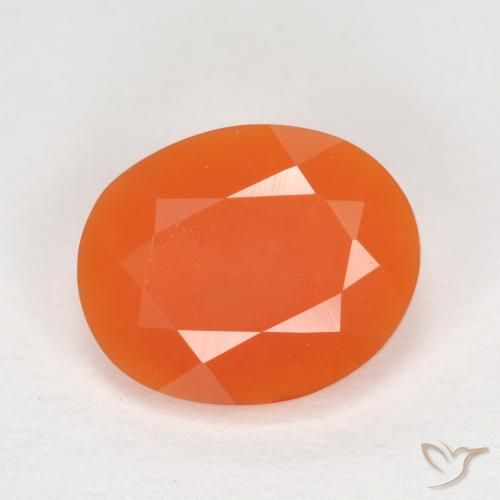 Opala de Fogo Laranja Médio Natural 1.18ct, Corte Oval, Transparente