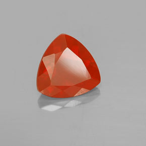 Opala de Fogo laranja avermelhado Natural 1.97ct, Trilhão, Transparente