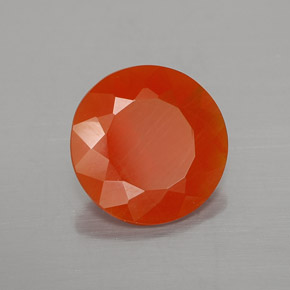 opala de fogo laranja avermelhado Natural 2.22ct, Redondo, Transparente