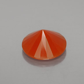 opala de fogo laranja avermelhado Natural 2.22ct, Redondo, Transparente