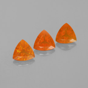 Pedras preciosas de opala de fogo laranja natural de  ct, trillion, transparente