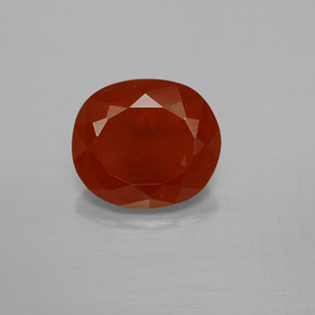 Opala de fogo laranja natural 2,57ct, corte oval, transparente