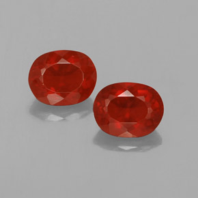 Pedras preciosas de Opala de Fogo laranja avermelhado natural de  ct, Corte Oval, Transparente