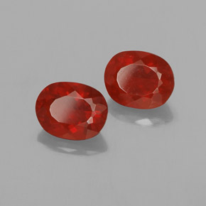 Pedras preciosas de Opala de Fogo laranja avermelhado natural de  ct, Corte Oval, Transparente