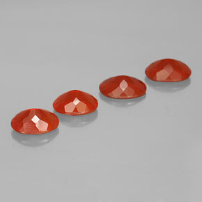Pedras preciosas de opala de fogo vermelho natural de 2,77 ct, corte oval, transparente