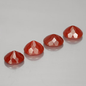 Pedras preciosas de Opala de Fogo vermelho médio natural de 3.39 ct, Corte Oval, Transparente