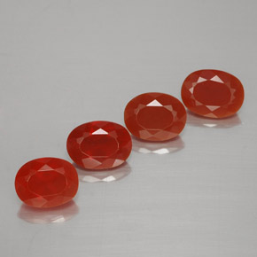 Pedras preciosas de opala de fogo laranja natural de 2,88 ct, corte oval, transparente
