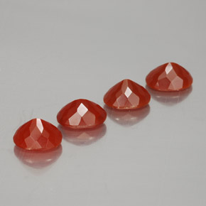 Pedras preciosas de opala de fogo laranja natural de 2,88 ct, corte oval, transparente