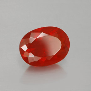 Opala de fogo laranja avermelhado natural 1,09ct, corte oval, transparente