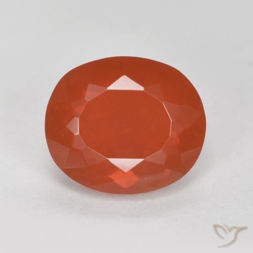 1.50ct Natural Laranja Vermelho opala de fogo, oval, Transparente