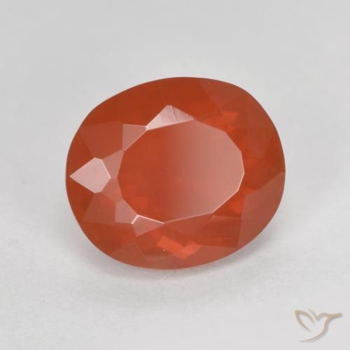 opala de fogo Laranja Vermelho Natural 1.50ct, oval, Transparente