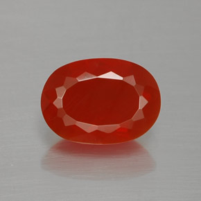 Opala de Fogo laranja avermelhado Natural 1.13ct, Corte Oval, Transparente