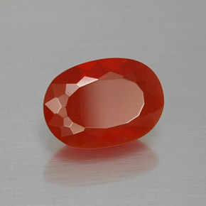Opala de Fogo laranja avermelhado Natural 1.13ct, Corte Oval, Transparente