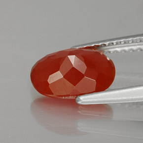 Opala de Fogo laranja avermelhado Natural 1.13ct, Corte Oval, Transparente