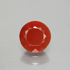 Opala de Fogo laranja avermelhado Natural 1.37ct, Corte Redondo, Transparente