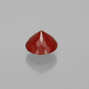 Opala de fogo laranja natural 1,53ct, corte redondo, transparente