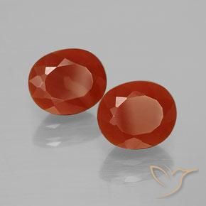 Pedras preciosas de opala de fogo vermelho médio natural de 2.35 ct, oval, Transparente