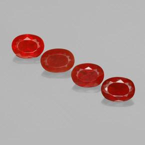 Pedras preciosas de opala de fogo vermelho natural de 3,82 ct, corte oval, transparente