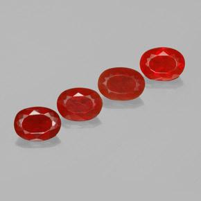 Pedras preciosas de opala de fogo vermelho natural de 3,82 ct, corte oval, transparente