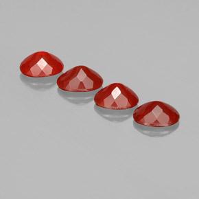 Pedras preciosas de opala de fogo vermelho natural de 3,82 ct, corte oval, transparente