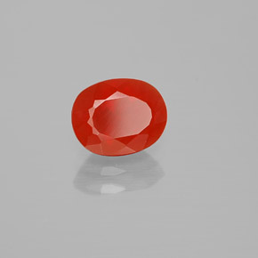 Opala de fogo laranja natural 1,10ct, corte oval, transparente