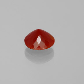 Opala de Fogo laranja avermelhado Natural 1.26ct, Corte Redondo, Transparente