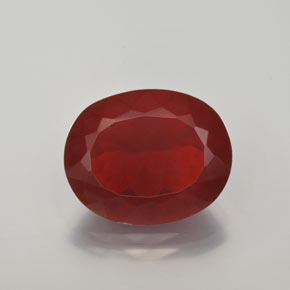 Opala de fogo vermelho natural 5,48ct, corte oval, transparente