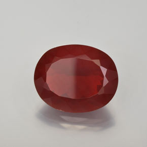 Opala de fogo vermelho natural 5,48ct, corte oval, transparente