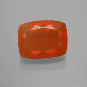 Opala de fogo laranja natural 3,70ct, almofada cortada, transparente