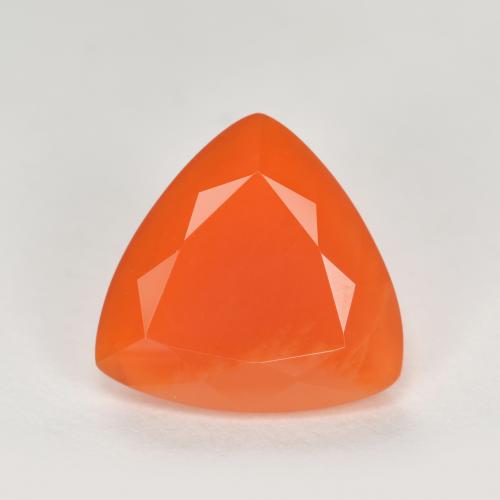 Opala de fogo laranja brilhante natural 1,55ct, trillion, transparente
