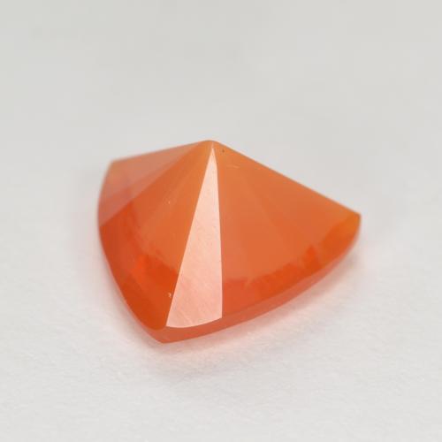 Opala de fogo laranja brilhante natural 1,55ct, trillion, transparente