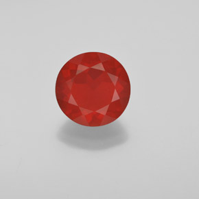 Opala de fogo laranja natural 1,79ct, corte redondo, transparente