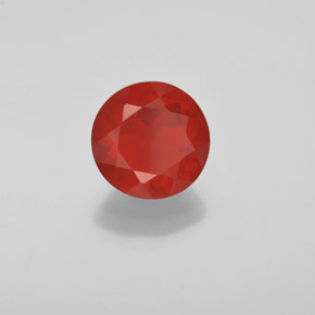 Opala de fogo laranja natural 1,79ct, corte redondo, transparente