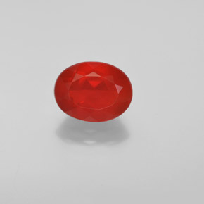 Opala de fogo laranja natural 1,47ct, corte oval, transparente