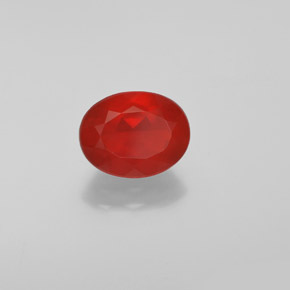 Opala de fogo laranja natural 1,47ct, corte oval, transparente